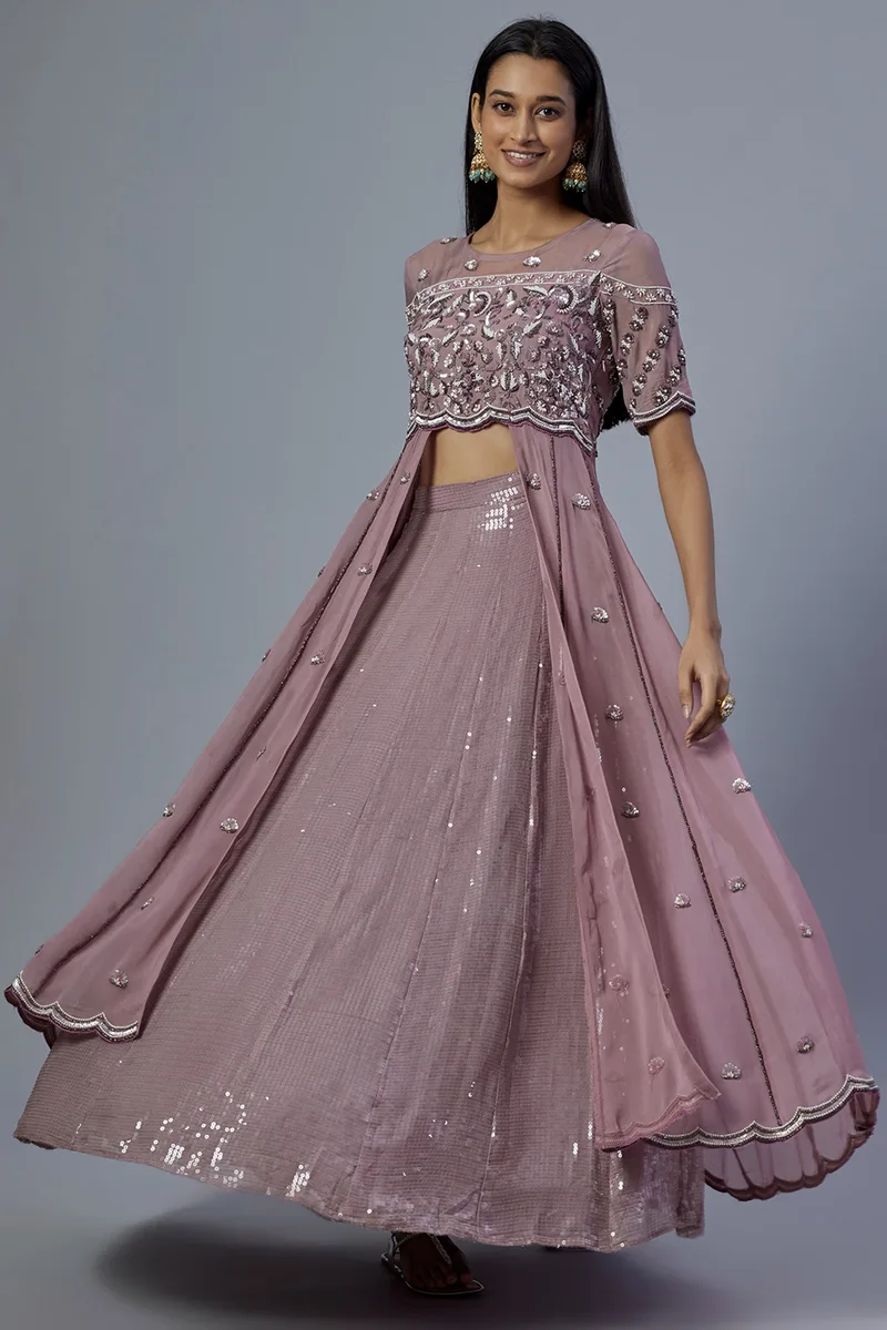 Blush Pink Embroidered Anarkali Set