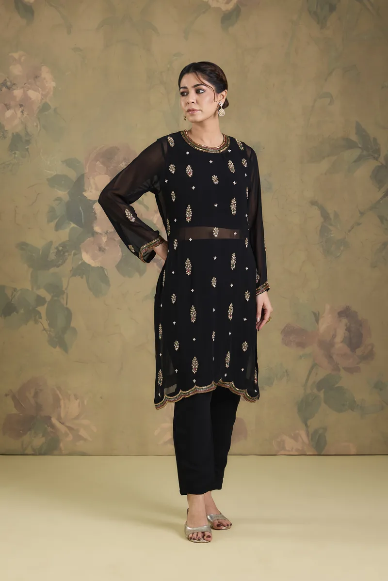 Georgette Fabric Coordset With Stone Work