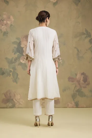 Mul Chanderi Anarkali With Handwork image 2