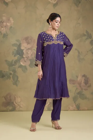Mul Chanderi Yoke Embroidered Anarkali image 3
