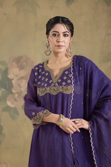Mul Chanderi Yoke Embroidered Anarkali image 5