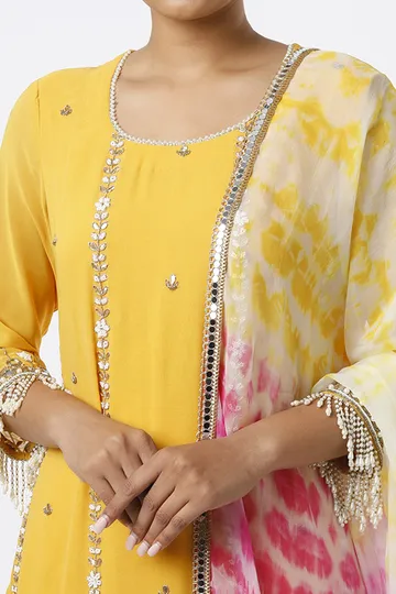 Mustard Layered Skirt Set image 4