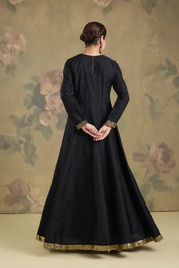 Silk Anarkali With Short Jacket With Handwork image 5