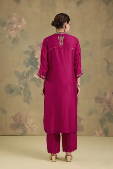 Silk Kurta Set With Handwork image 2