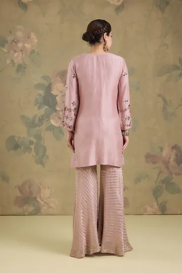 Silk Kurta With Banarasi Gharara With Handwork image 2