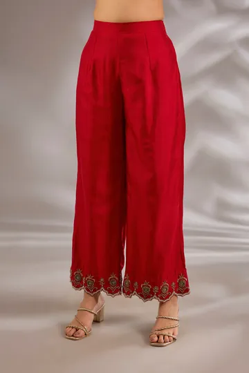Straight kurta in silk base with hand embroidery. image 3